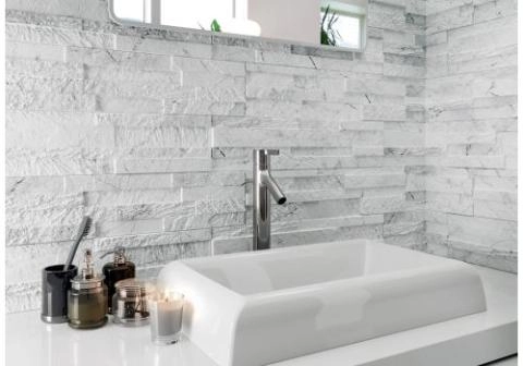 White 3d Slate Effect 150x610mm Tile, Slate Effect Bathroom Floor Tiles
